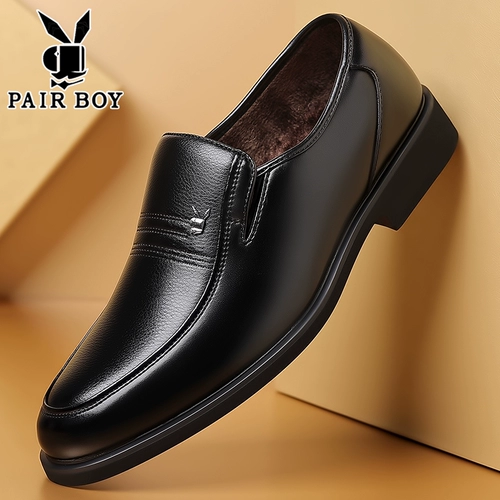 Утепленные туфли для кожаной обуви для мальчиков, удерживающая тепло повседневная обувь, для среднего возраста, из натуральной кожи