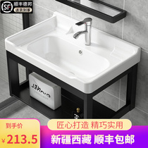 Xinjiang Tibet washbasin cabinet combination toilet washing table pool Easy small household type home hanging wall style wash