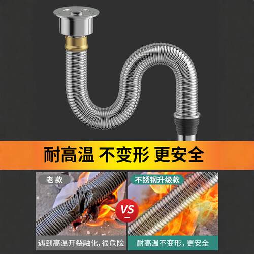 厨房洗菜盆下水管配件不锈钢双槽洗碗池水槽排水管防臭下水器套装 - 图0