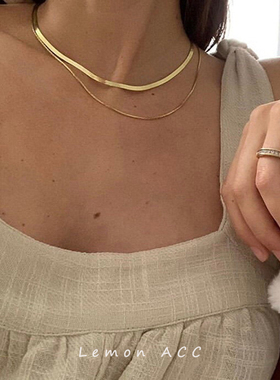 肯豆同款金属双层蛇骨链