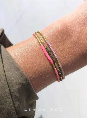 法式气质彩色串珠水晶手链