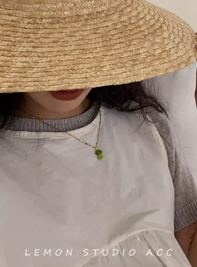 多巴胺彩色链条珐琅琉璃蘑菇项链