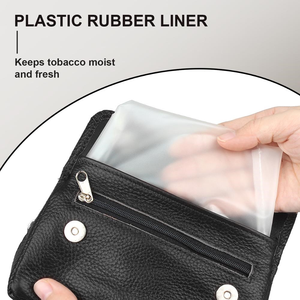 Genuine Leather Smoking Tobacco Pipe Pouch Case Bag  2 Pipes - 图1