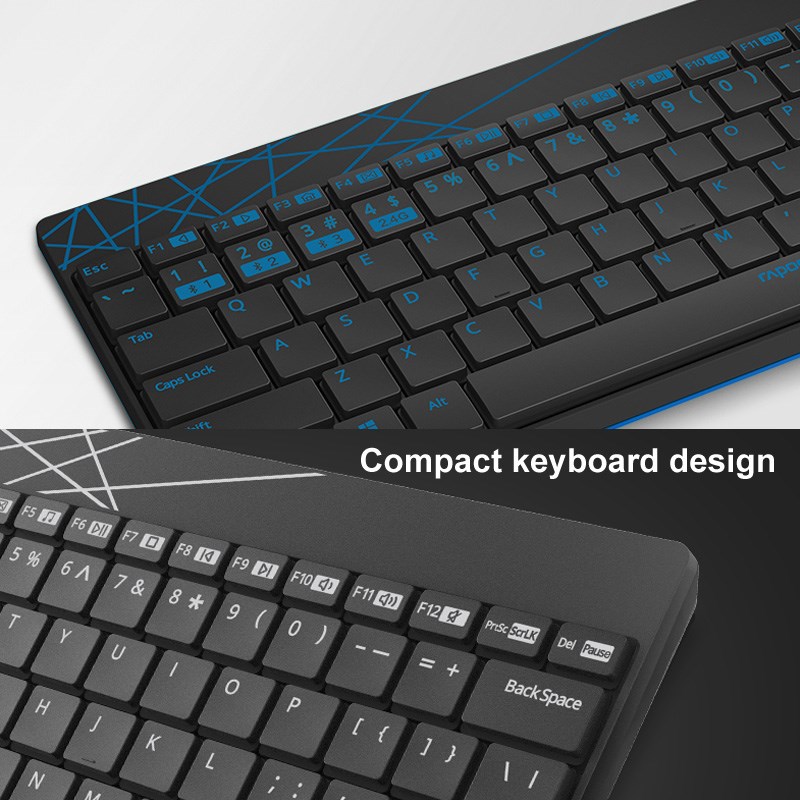 Rapoo 8000M Multi-mode Silent Wireless Keyboard Mouse Combo-图3