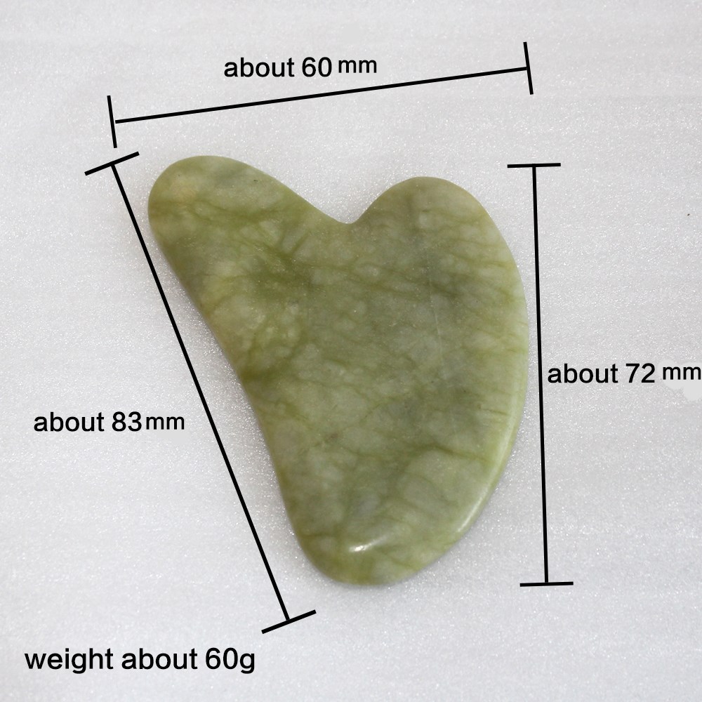 Natural green jade Gua Sha Board Pink Jade Stone Body Facial - 图0