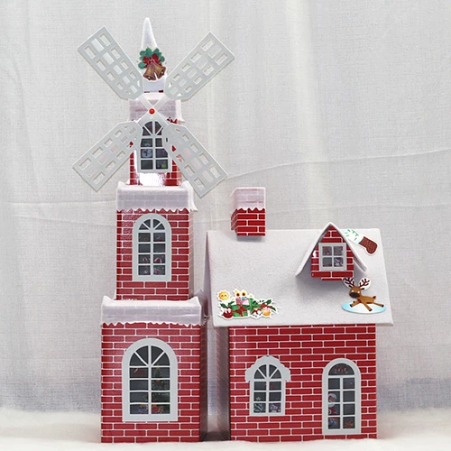 Рождественское украшение снежного дома, замок, торговый центр, отель, снежный дом, макет сцены, оконные украшения, елочный пакет