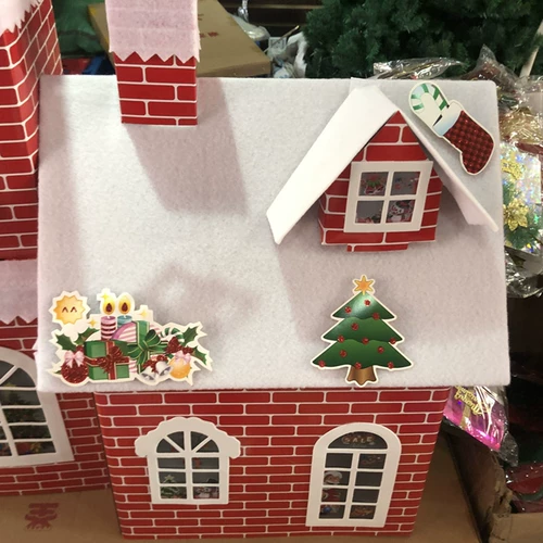 Рождественское украшение снежного дома, замок, торговый центр, отель, снежный дом, макет сцены, оконные украшения, елочный пакет