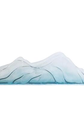 新中式艺术雕塑摆设店大堂别墅会所大型组合落地透明树脂假山摆件