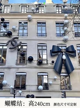 大型蝴蝶结雕塑店铺开业门头装饰品背景墙网红打卡壁挂玻璃钢摆件