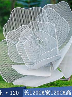 不锈钢发光蒲公英雕塑游乐场文创园售楼公园铁艺花朵摆件造景小品