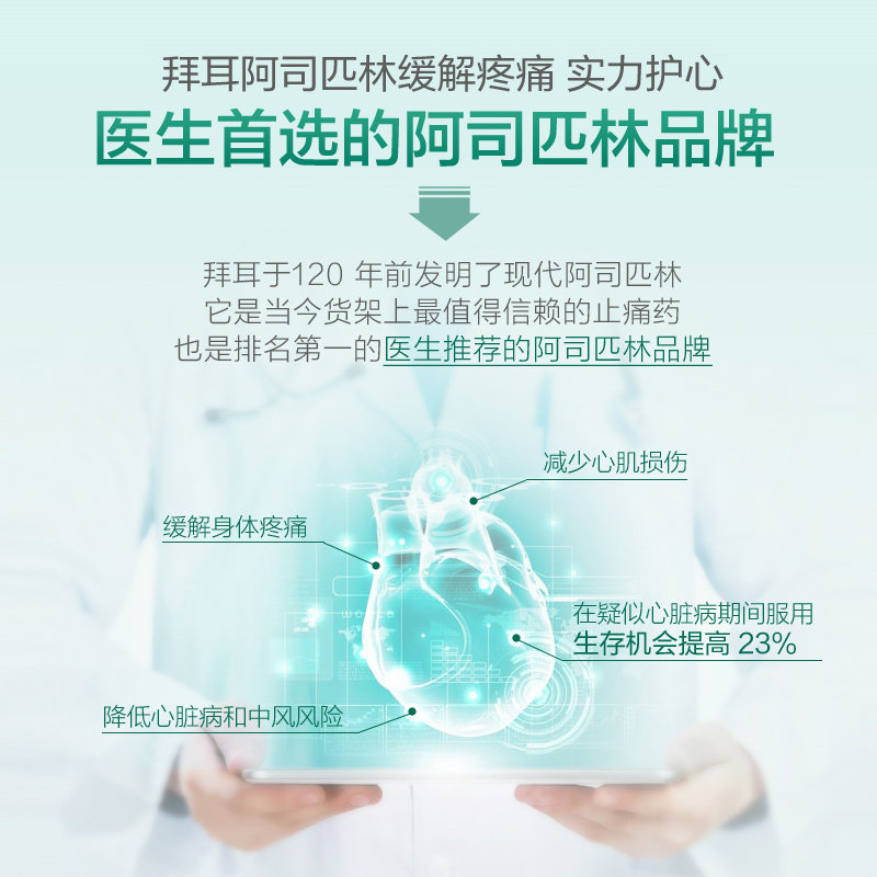 拜耳阿司匹林进口片*低剂量缓释片 拜耳医药海外国际解热镇痛用药