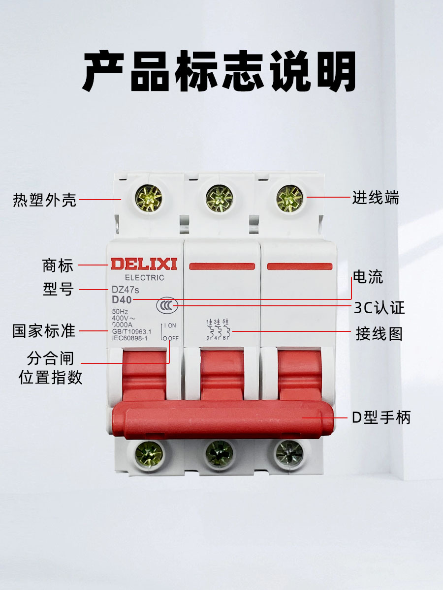 德力西正品DZ47S空开1P家用小型短路保护断路器2P总闸32A3P微断路-图1