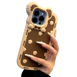 Apple, iPhone 14, чехол для телефона, силиконовый iPhone13 Pro, трехмерная мультяшная брендовая защитная сумка, 14promax, 15plus, с медвежатами, iphone, защита при падении, изысканный стиль