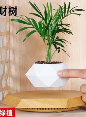 磁悬浮花盆办公室桌面摆件创意盆栽高档绿植礼品客厅家居装饰摆件