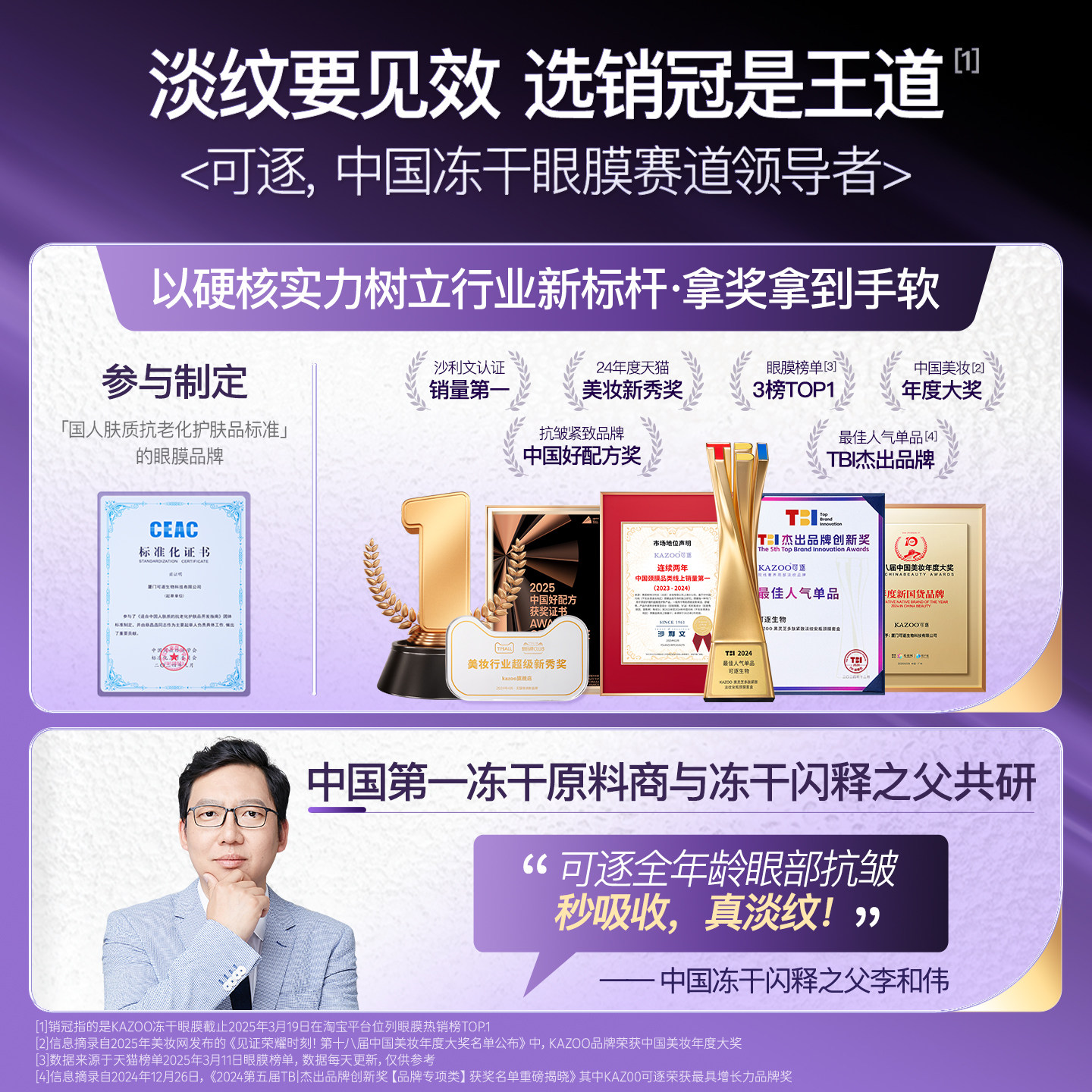 【秒杀疯抢】KAZOO可逐冻干眼膜贴抗皱紧致细纹淡化眼纹霜新,淘宝优惠券,粉丝福利购,淘宝优惠卷