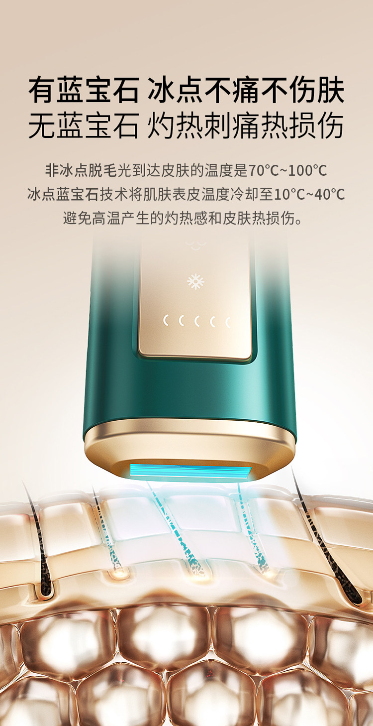ulike蓝宝石冰点脱毛仪器美容院 机器时代女士脱毛/剃毛器