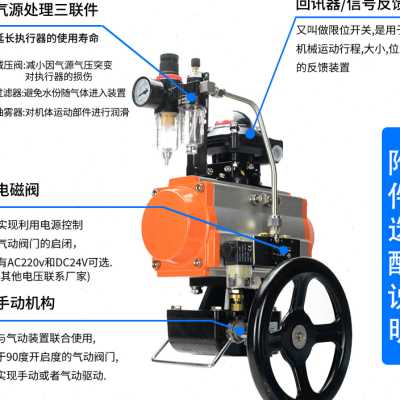 新款d671x气动蝶阀对夹式信号软密封调节快速切断阀门dn50 80 100 - 图2