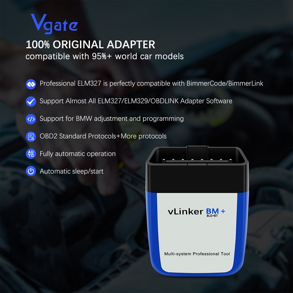 Vgate vLinker BM+ ELM327 V2.2 For BMW Scanner Bluetooth 4.0 - 图0