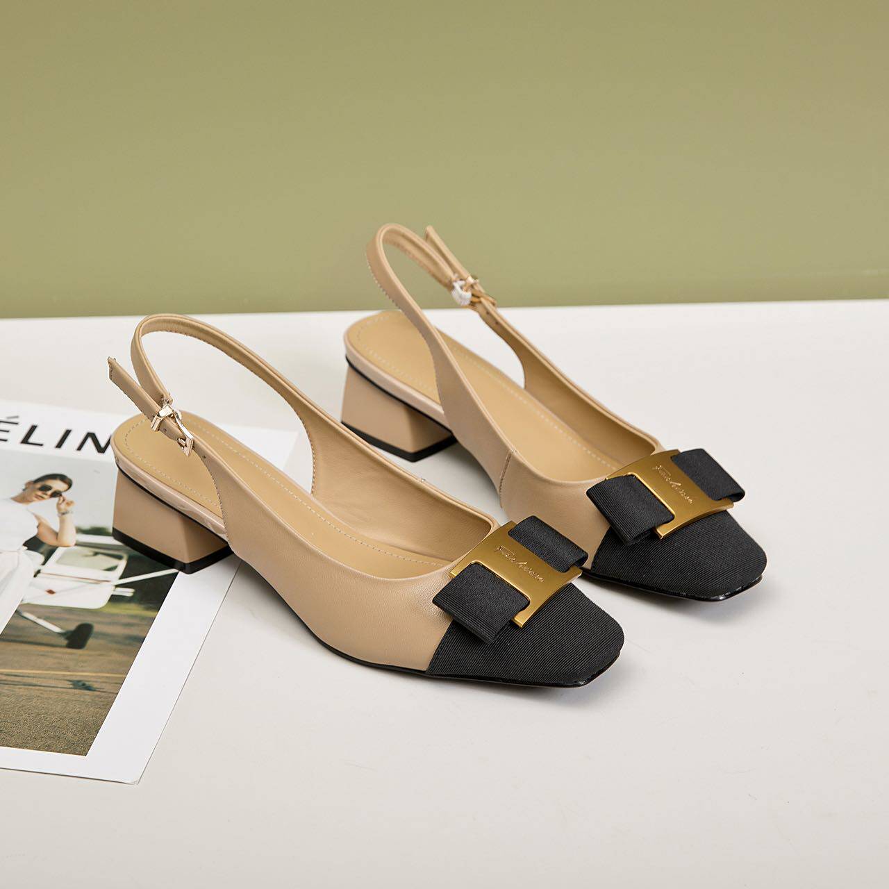 meirie/美丽佳人浅口包头单鞋2023新款夏季时尚仙女风ins潮配裙子