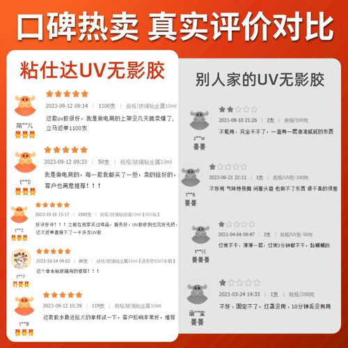 粘仕达uv无影胶 水玻璃 粘玻璃专用胶高强度粘接无痕玻璃胶水 - 图2