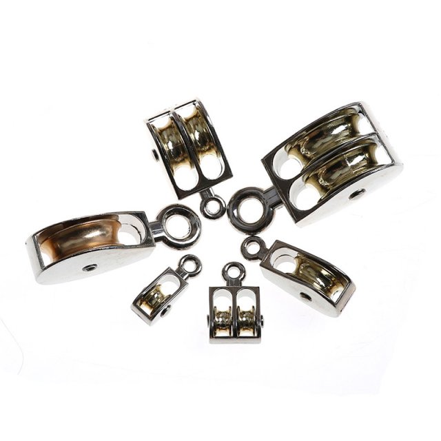 1PCS Zinc Alloy Single Double Wheel Swivel Rollers Block Loa - 图2