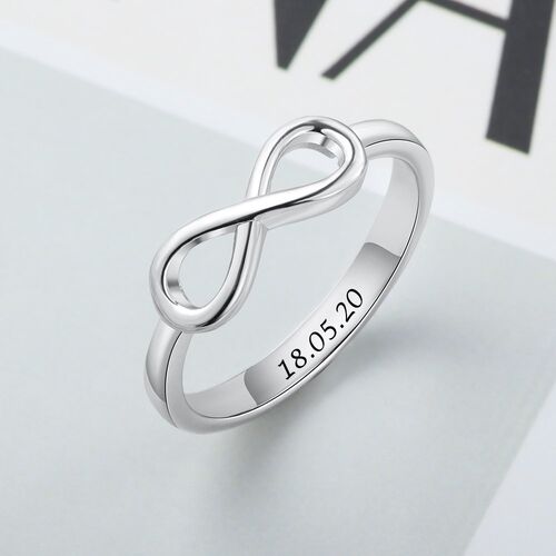 Personalized Infinity Ring 925 Sterling Silver Custom Name W_虎窝淘