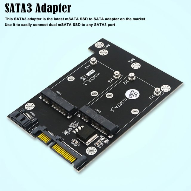 2 in 1 Msata SSD to Dual 2.5 inch SATA3 Adapter Support High-图0