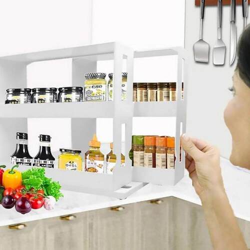 Delicate Spice Rack Double Storage Food Rack Multi-Function - 图0