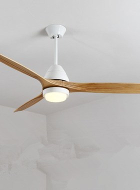 Nordic Wooden 52 Inch LED Ceiling Fan  Living Room Modern Re