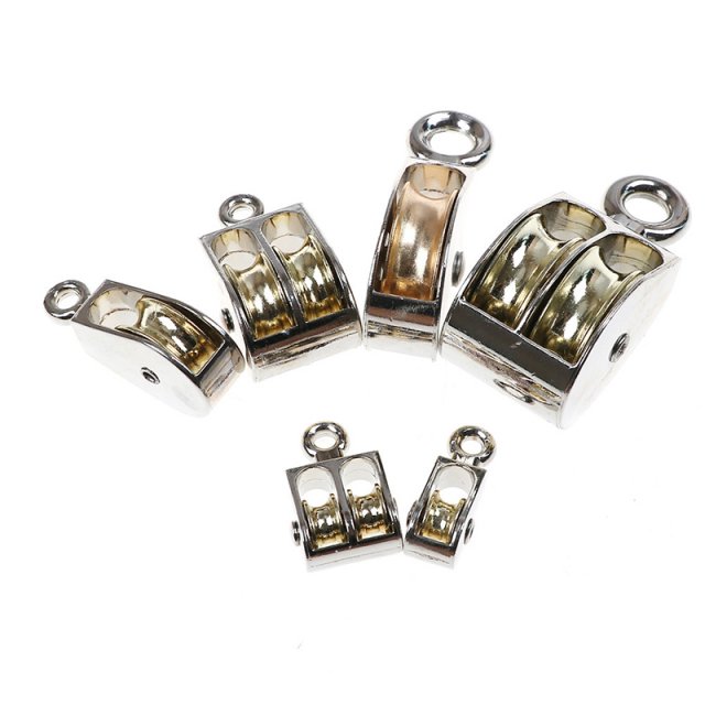 1PCS Zinc Alloy Single Double Wheel Swivel Rollers Block Loa - 图0