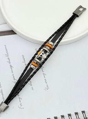 海贼王路飞草帽皮革手链