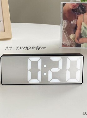 Mirror Digital Alarm Clock Table CSnooze Night LED Clocks