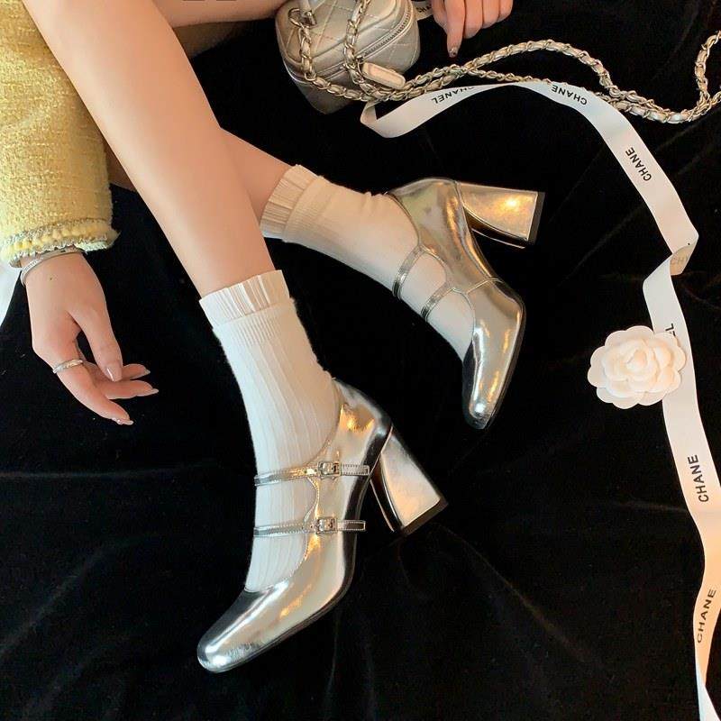 苏黎晚宴~ 法式优雅漆皮圆头粗跟玛丽珍鞋女气质高跟鞋配裙子婚鞋,淘宝优惠券,粉丝福利购,淘宝优惠卷