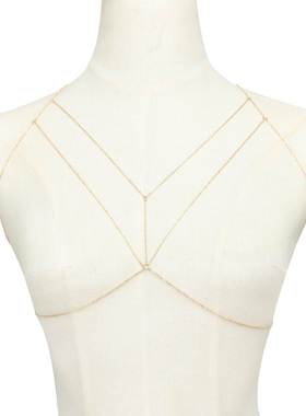 欧美时尚简约饰品胸链 女街拍几何裸链性感比基尼身体链内衣链条