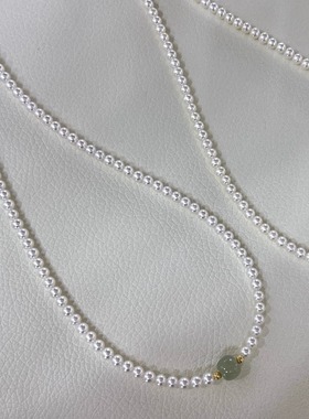 兰亭序~高级感新中式和田玉+3-4mm天然淡水baby珍珠清凉百搭礼物