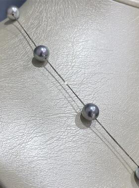 人间富贵花～7-7.5mm蓝玫瑰Bluerose海水真多麻珍珠高配满天星18k