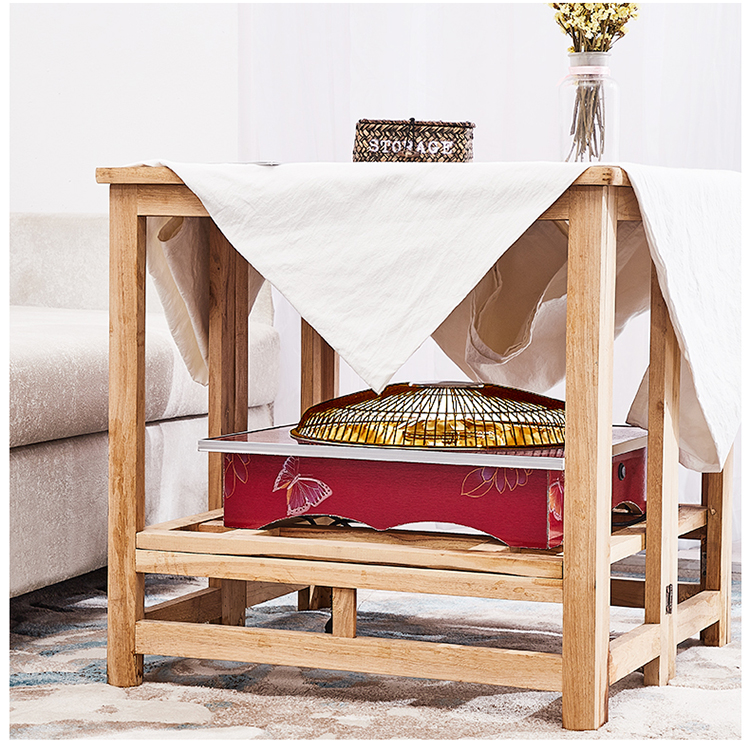 正方形电火盆取暖器多功能冬季电烤火盆电取暖盆电暖器家用暖脚器