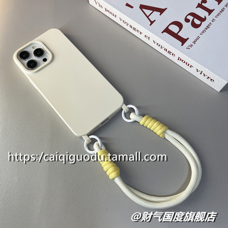 适用苹果15手机壳带手绳14简约高级感13promax手腕挂绳保护套12超薄iPhone15plus防摔11大孔全包创意个性男女 - 图1