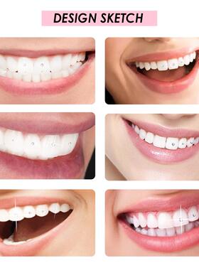 teeth牙齿宝石套装白色牙齿易拆卸易安装首饰美观坚固可靠金刚石