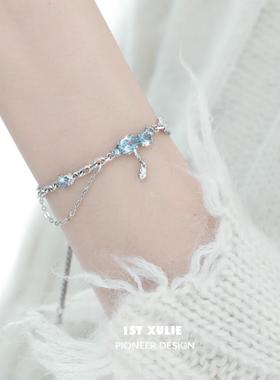 冰蓝锆石手链女原创小众设计
