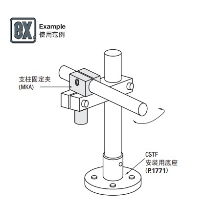 支柱固定夹悬臂型360度旋转MKA KLKA 8 10 12 15 16 20 25 30 35 - 图0