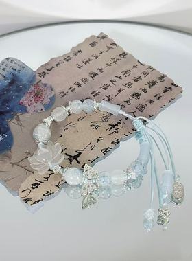 中式莲花串珠手链小众设计