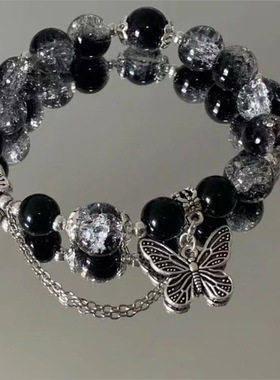 墨海冰透琉璃手串显白小众