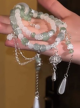 玉生烟中式双圈叠戴手链