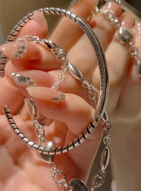 手链女生小众双层叠戴星星手镯