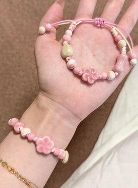 文艺风陶瓷手编可调节手链