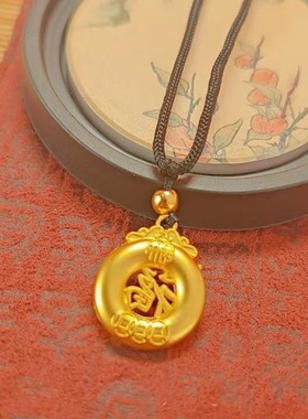 爆款胖福新款小胖福吊黑绳项链