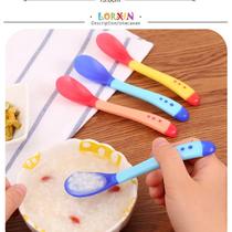 1 3Pcs Baby Silicon Spoon Infos Safety Temperature Senssing