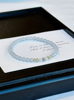 蓝玉髓水晶手链ins小众设计