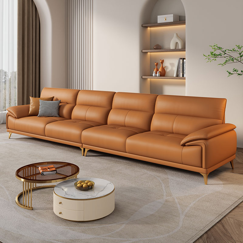 真皮沙发头层牛皮客厅现代直排奶油 途帛皮艺沙发
